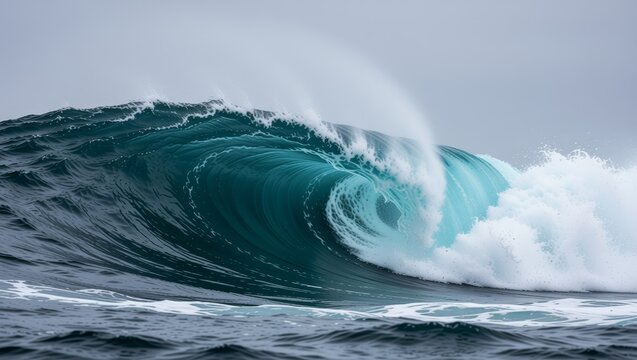Powerful ocean wave breaking - Powered by Adobe