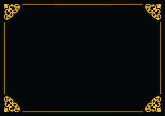 Elegant ornament Golden Frame on Black A Classic Design for Invitations and Announcements