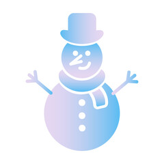 Gradient Christmas snowman icon vector illustration