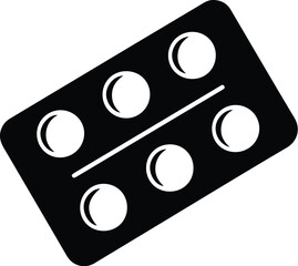 Illustration blister pack of pills medication silhouette vector