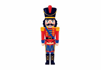 Traditional nutcracker soldier vector illustration festive christmas decoration element holiday character design