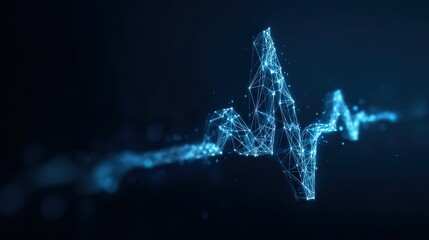 A pulsating digital heartbeat visualized as a dynamic blue waveform, symbolizing life, health, and medical advancement. ..Created with Generative AI, not depicting real subjects.