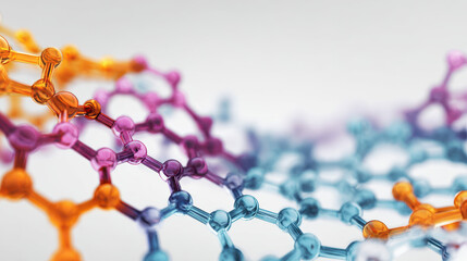 Colorful abstract cell structure background with interlocking orange purple blue shapes