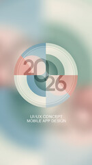 Mobile app 2026 graphic, Mobile App 2026 Graphic - Minimalist UI/UX Design Element