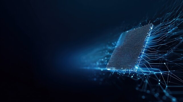 The intricate technology chip, a symbol of innovation and connectivity. showcasing the complexity of modern computer technology.  ..Created with Generative AI, not depicting real subjects.