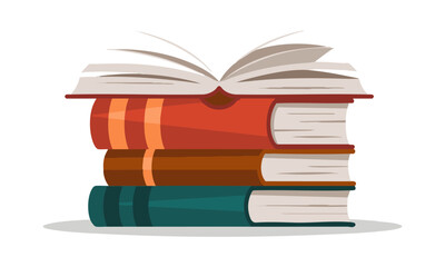 Colorful books stack flat vector education illustration 
,easily editable.