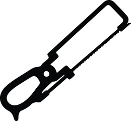 Illustration Hacksaw tool equipment for woodworking and crafting silhouette vector