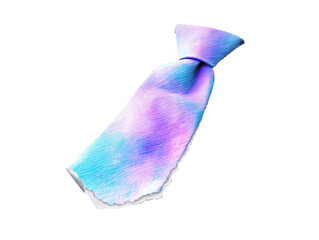 Torn Blue Tie Cutout on Transparent Background