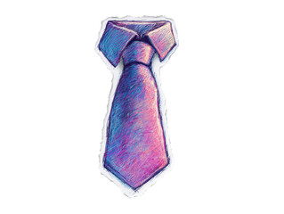 Blue and pink tie sketch on a transparent background