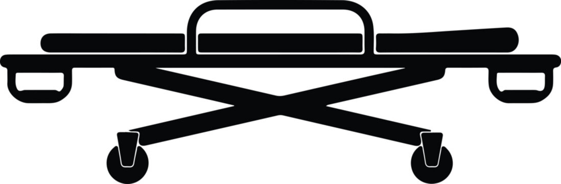 Illustration of medical stretcher emergency equipment healthcare silhouette vector
