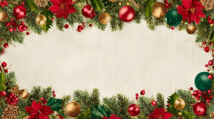 simple Seamless Christmas frame with place for text concept