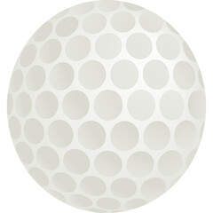White Golf Ball with Dimples Detailed Close-Up Render Isolated on Transparent Background with Soft Lighting and Subtle Shadows