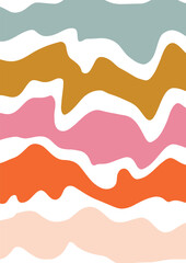 Abstract wavy stripes background with soft pastel colors.Perfect for posters, branding, packaging and digital design.Vector illustration.