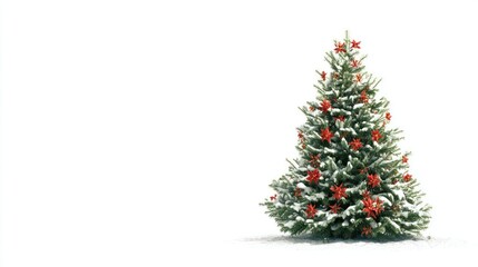 Fototapeta premium Christmas tree on a white background