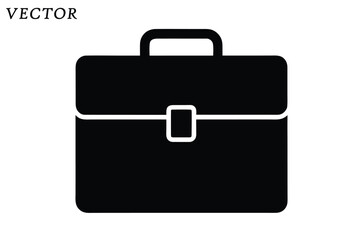 Briefcase vector icon, Business bag, Professional briefcase silhouette vector