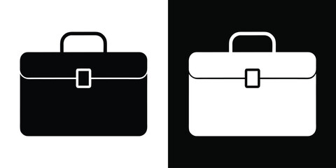 Briefcase vector icon, Business bag, Professional briefcase silhouette vector