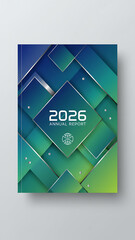 2026 annual report cover, 2026 Annual Report Cover - Modern Geometric Corporate Design