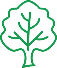A vector icon of an oak tree.