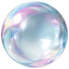 Fototapeta premium Iridescent Sphere With Swirling Colors And Light Reflections On Black ball rainbow, Png On White Background, Isolated on Transparent Background, Cut Out