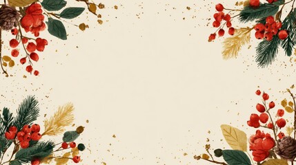 simple Seamless Christmas frame with place for text concept