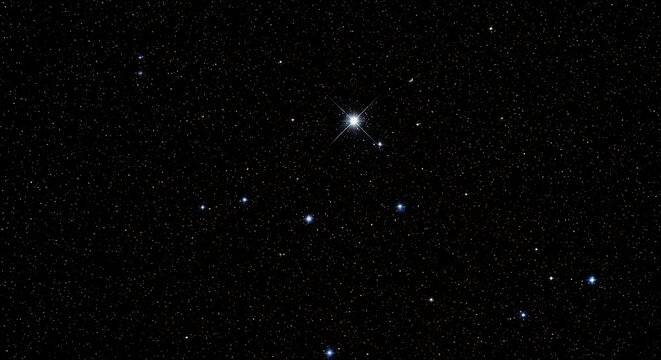 A distant celestial object a bright comet or asteroid with a faint tail against a vast dark starry night sky