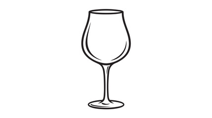 Elegant wine glass illustration minimalist vector design perfect for restaurant menus and bar promotions