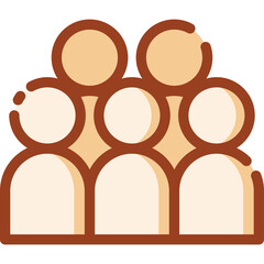 Stylized Group of People Icon with Transparent Background Representing Community Teamwork and Social Connection