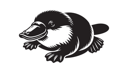 black color African animal silhouette vector illustration, solid white background