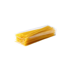 Spaghetti in a Pack Closeup, Uncooked Pasta Bundle, Italian Food, Dry Noodles, Cooking Ingredient, Gourmet Meal Preparation, Culinary Concept Isolated on White Background