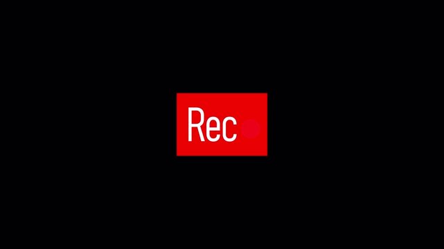 Blink Recording Icon Animation: Screen Capture Overlay REC Text Alpha Channel 4K Transparent Loop
