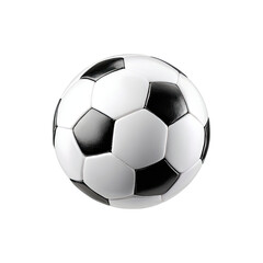 Soccer ball classic black and white football sports equipment round leather textured game training match isolated on white background
