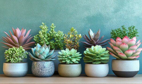 Plant growth with succulent and natural green dcor for sustainable living. Eco-friendly indoor environments promoting health and eco-conscious design, Generative AI - Powered by Adobe