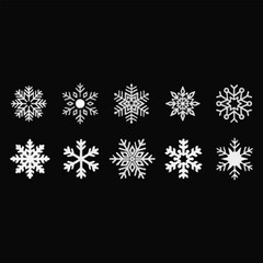 Snowflake pattern illustration on a black winter background