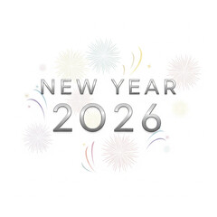 Happy New Year 2026 Celebrations with Fireworks and Festive Elements