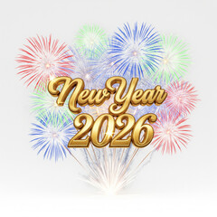 Happy New Year 2026 Festive Fireworks Display Celebrating the Upcoming Year