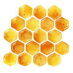 Honeycomb watercolor clipart isolated on with white backgroud(5)
