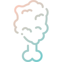 Stylized Icon of a Fried Chicken Leg With Gradient Colors On Transparent Background