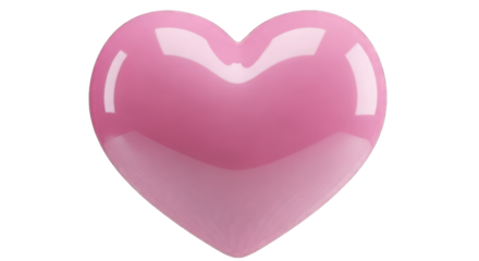 Shiny pink heart shape, a symbol of love, isolated on transparent background
