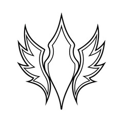 One Stroke Wing Aura Line Art on White Background