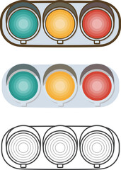 交通信号機（全点灯）