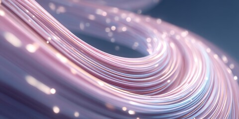 Abstract Fiber Optics: A close-up view unveils the intricate dance of light and form within a network of illuminated fiber optic cables.