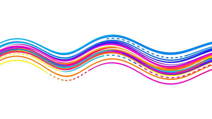Abstract colorful wavy lines vector design element for backgrounds and modern graphic projects isolated on white