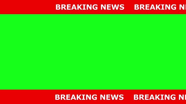 News lower third background overlay template with green screen, TV broadcast style animation for breaking news or live updates .Breaking news lower third 3rd chyron l3rd loop 4k video