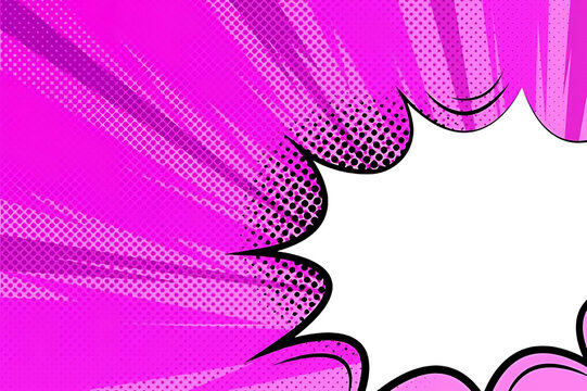 Pink Comic Book Style Background with Empty Speech Bubble