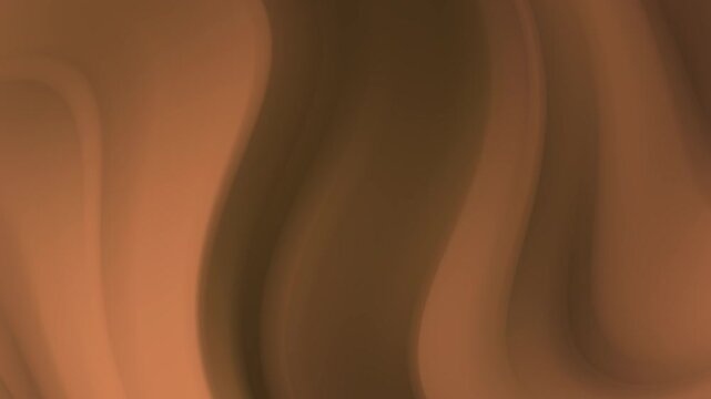 Smooth abstract background with flowing waves of dark brown and copper orange. Soft lighting creates a sense of depth and movement. The overall aesthetic is fluid, organic, and calming 
