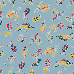 Light Blue Scattered Botanical Elements