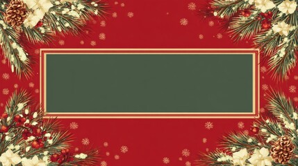simple Seamless Christmas frame with place for text concept