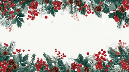 simple Seamless Christmas frame with place for text concept