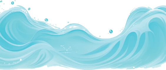 Abstract blue water waves illustration flowing liquid surface with bubbles vector design element for backgrounds and banners © The Alpha