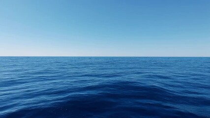 Serene ocean view with calm waves under a clear blue sky for tranquil nature imagery